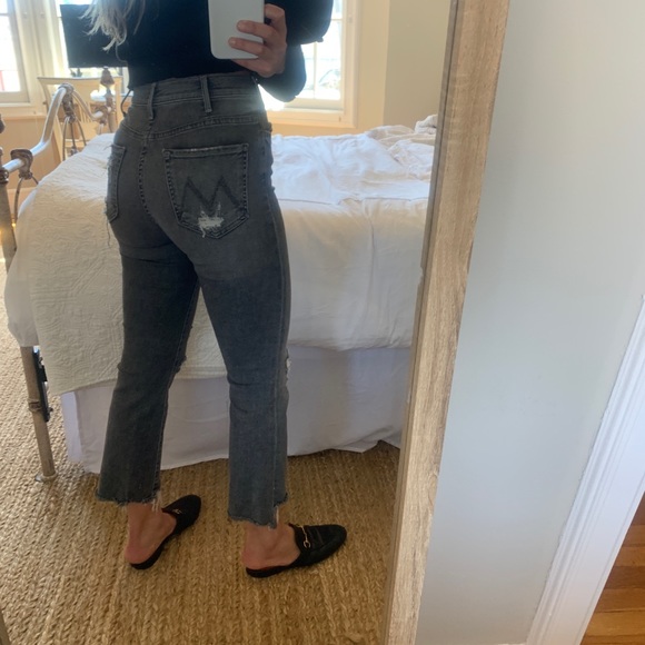 Grey Cropped Mother Jeans - Picture 4 of 4